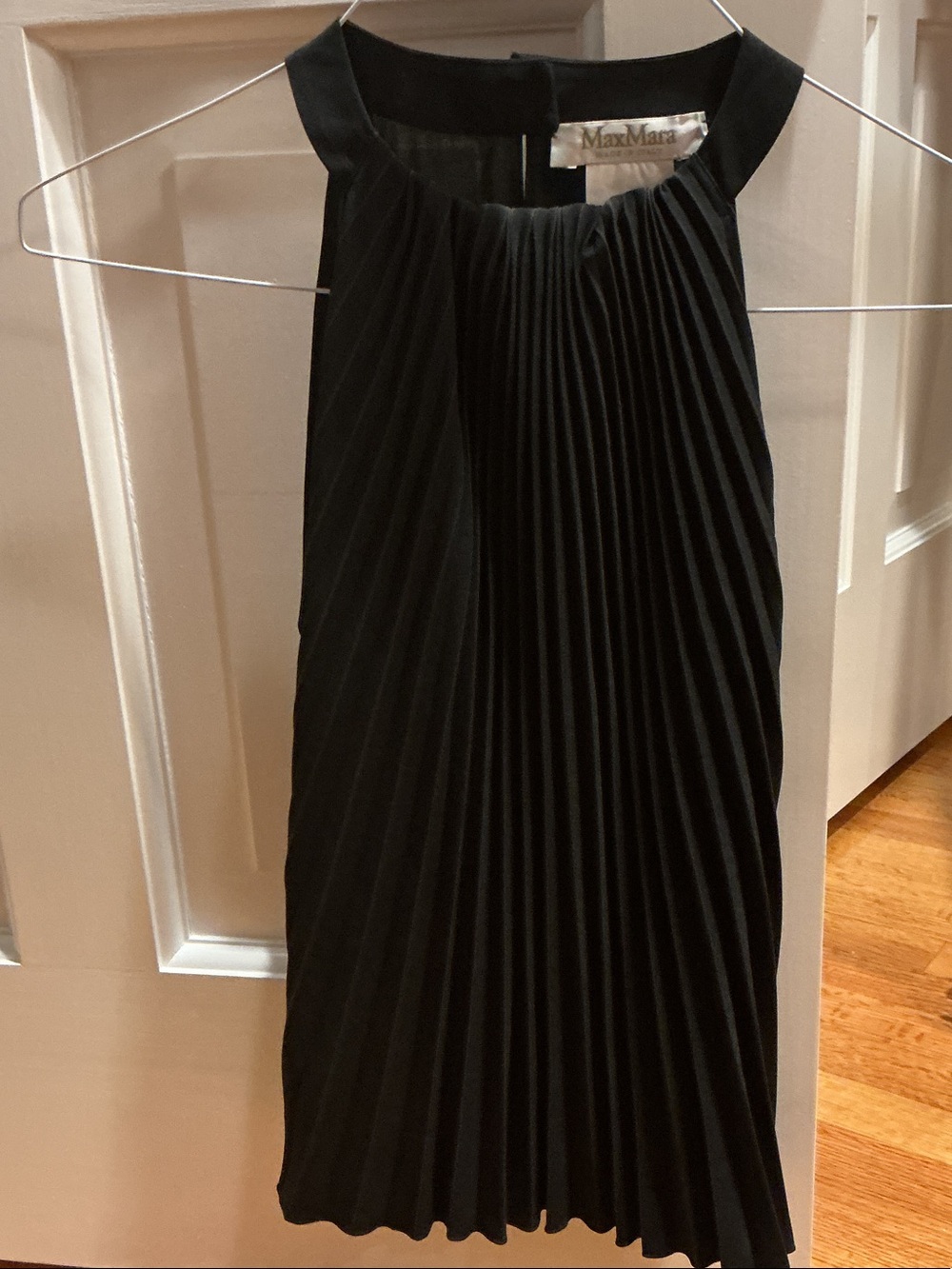 MaxMara Black Pleated Halter Blouse